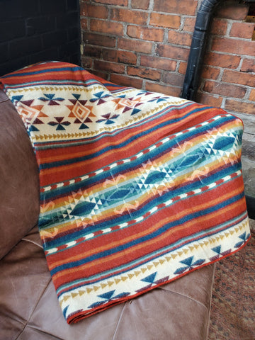 Aztec Double Blanket - Fire at Night